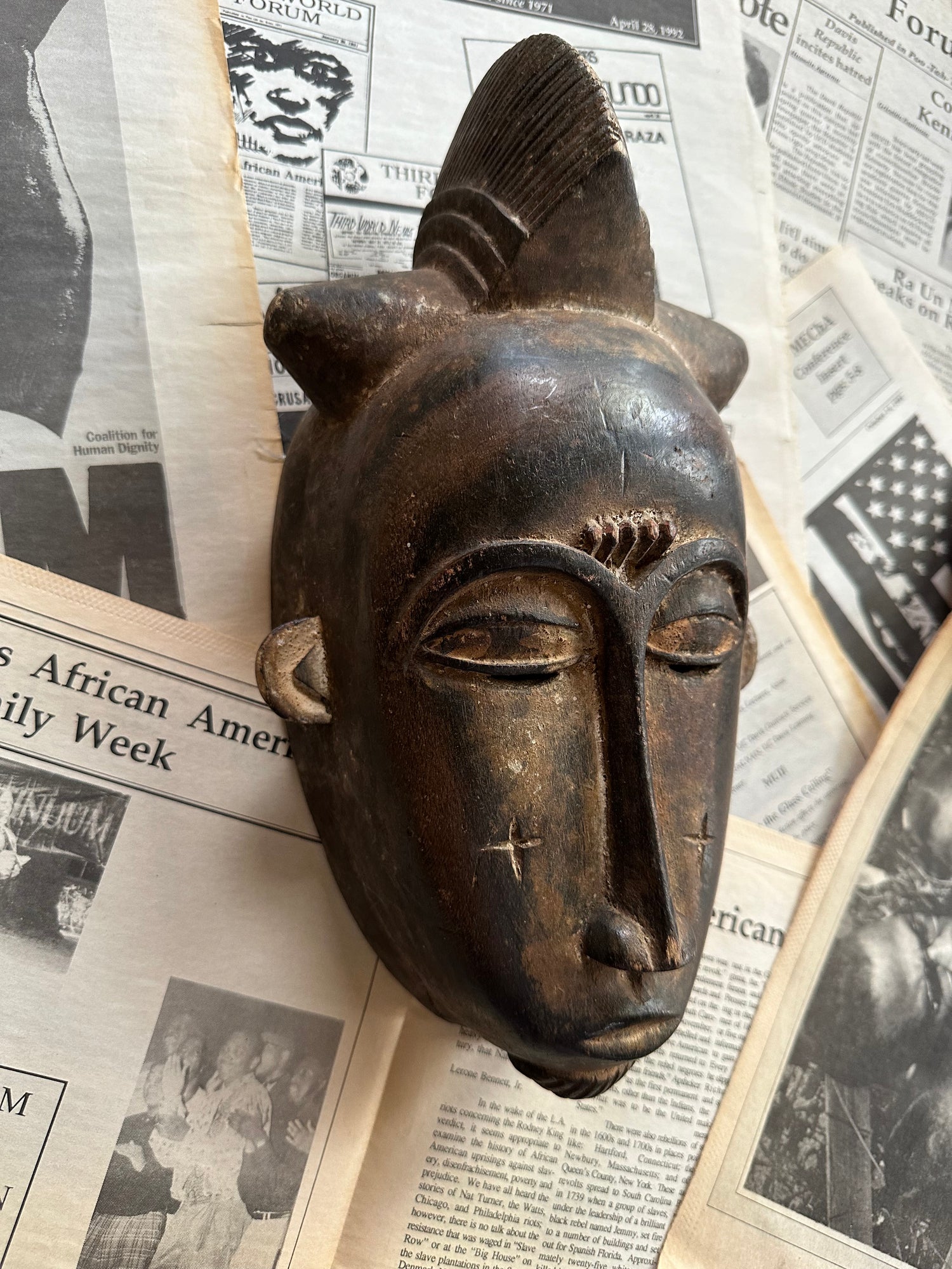 Vintage Intricate African Carved Mask