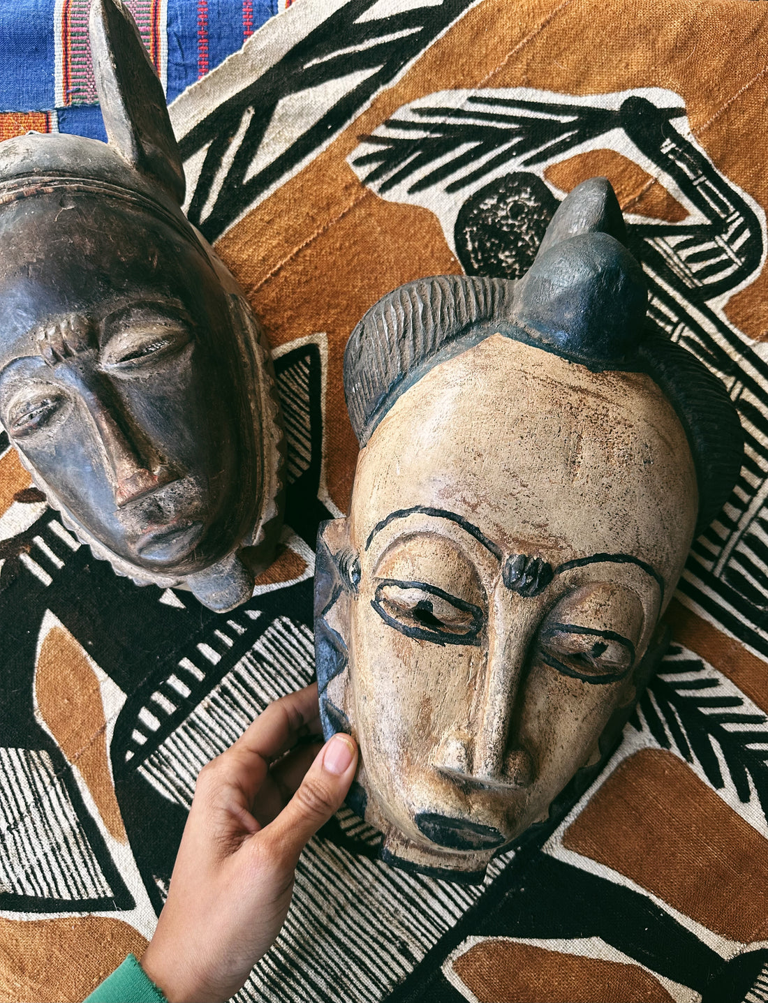 Vintage Ivory Coast Carved Baule Masks (Please Select)