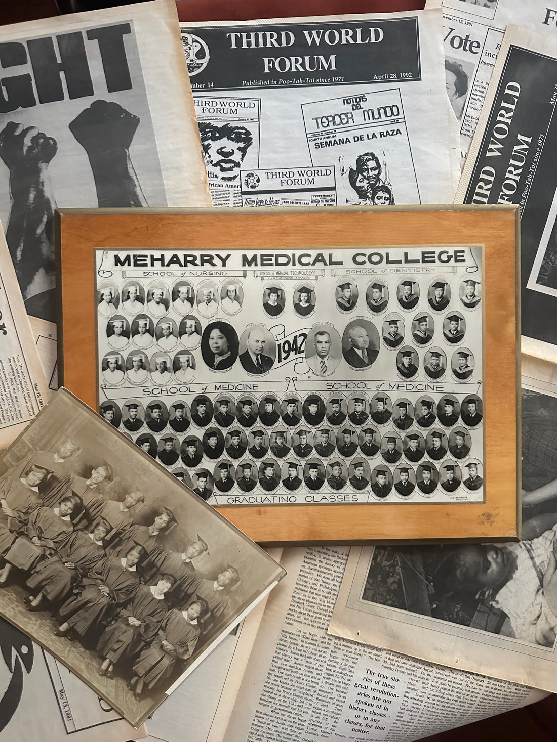 Vintage Meharry Medical College Plaque + Photo (1942)