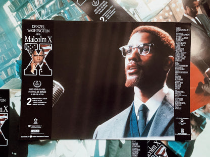 Vintage “Malcolm X” Promo Lobby Card Posters (Spanish, 1992)