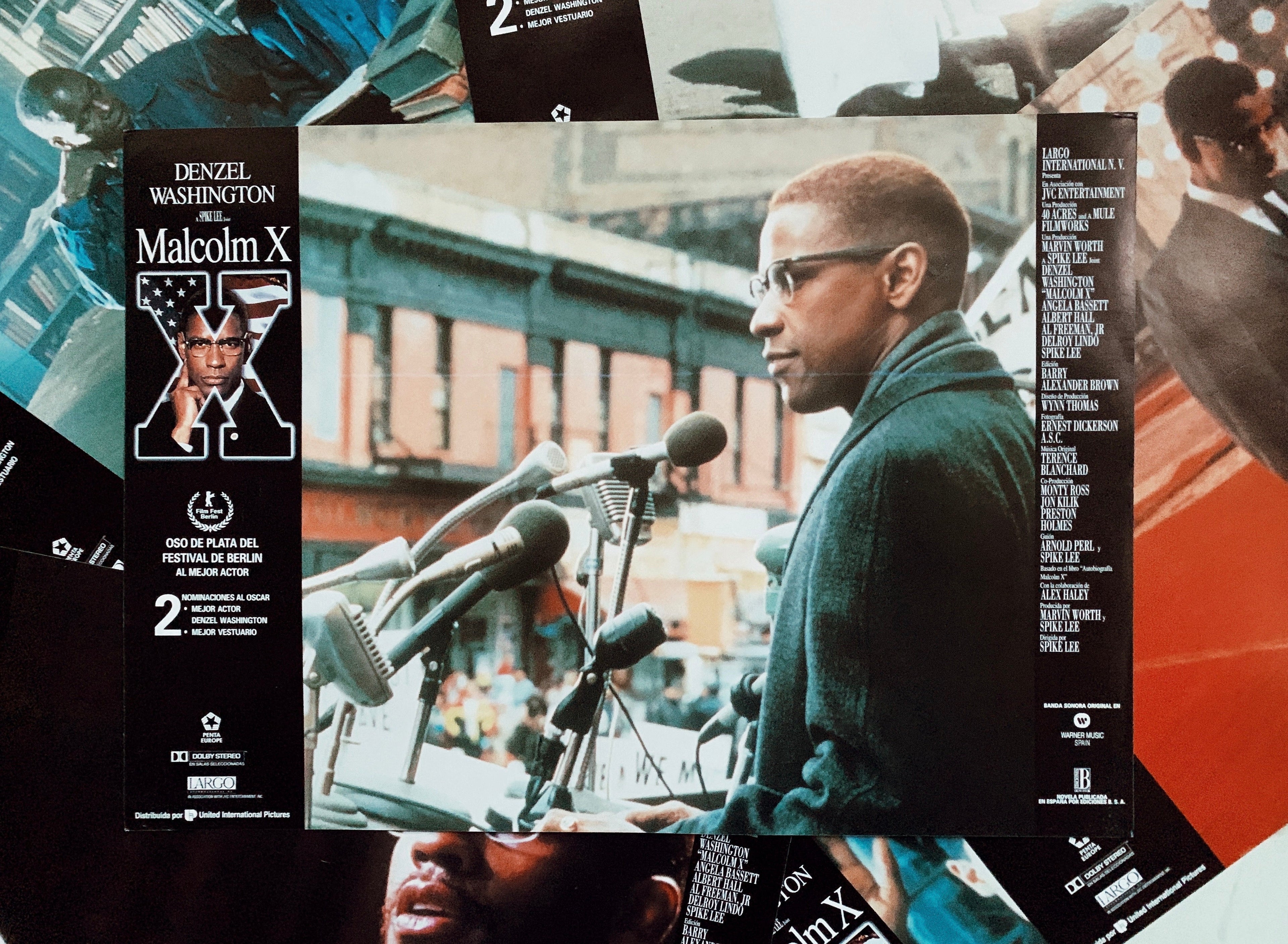 Vintage “Malcolm X” Promo Lobby Card Posters (Spanish, 1992)