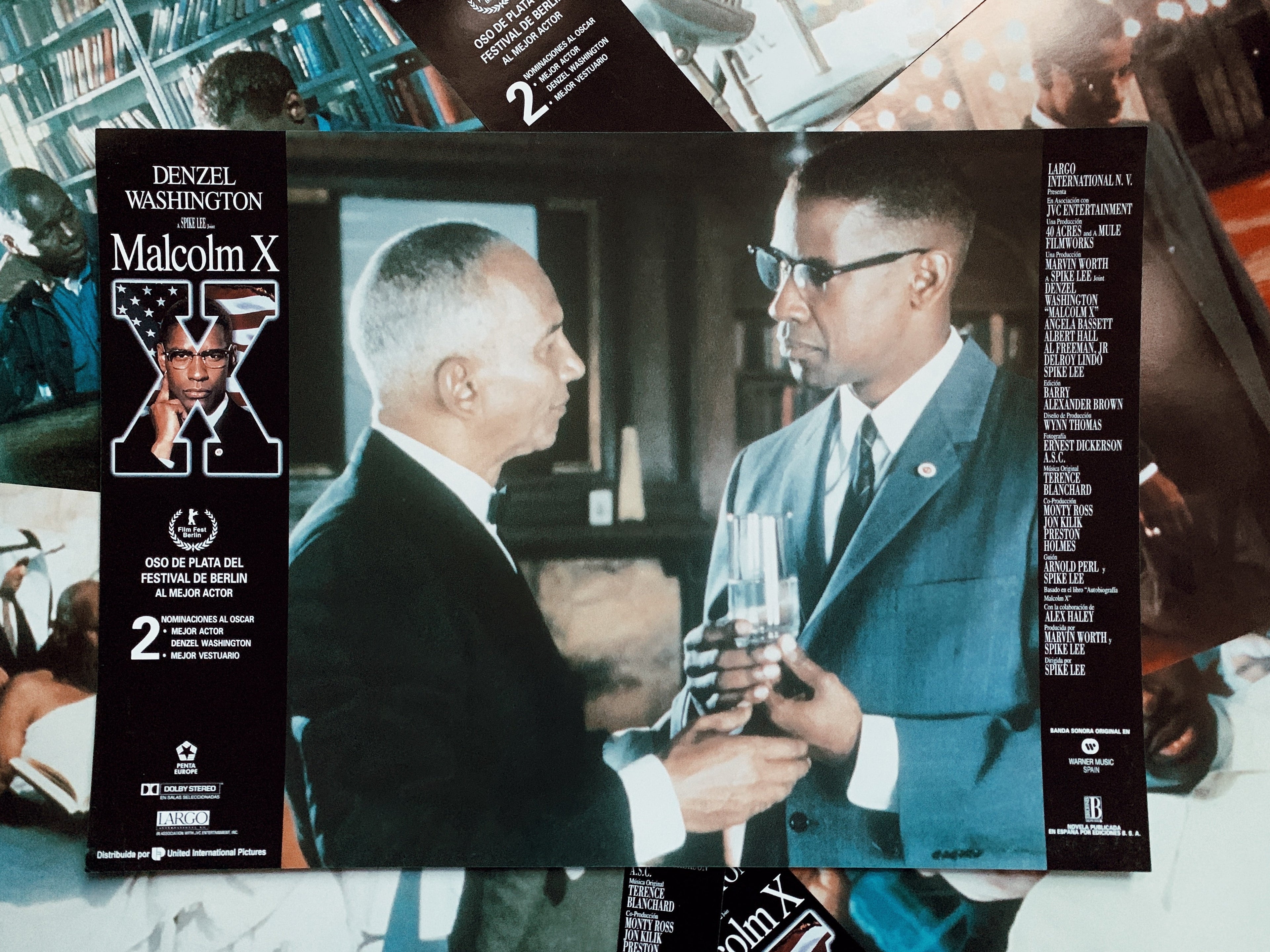 Vintage “Malcolm X” Promo Lobby Card Posters (Spanish, 1992)